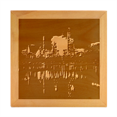 New York Night Central Park Skyscrapers Skyline Wood Photo Frame Cube by Cowasu