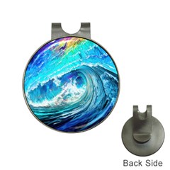 Tsunami Waves Ocean Sea Nautical Nature Water Painting Hat Clips With Golf Markers by Cowasu