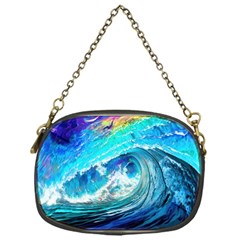 Tsunami Waves Ocean Sea Nautical Nature Water Painting Chain Purse (one Side) by Cowasu