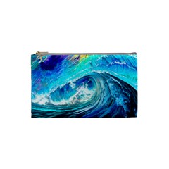 Tsunami Waves Ocean Sea Nautical Nature Water Painting Cosmetic Bag (small) by Cowasu