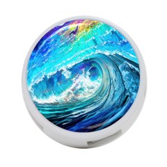 Tsunami Waves Ocean Sea Nautical Nature Water Painting 4-port Usb Hub (two Sides) by Cowasu