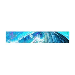 Tsunami Waves Ocean Sea Nautical Nature Water Painting Premium Plush Fleece Scarf (mini) by Cowasu