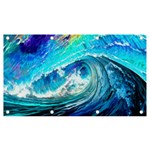 Tsunami Waves Ocean Sea Nautical Nature Water Painting Banner and Sign 7  x 4  Front