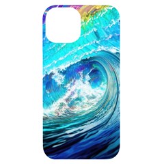 Tsunami Waves Ocean Sea Nautical Nature Water Painting Iphone 14 Black Uv Print Case by Cowasu