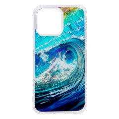 Tsunami Waves Ocean Sea Nautical Nature Water Painting Iphone 14 Pro Max Tpu Uv Print Case by Cowasu