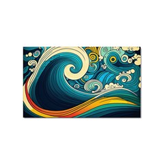 Waves Wave Ocean Sea Abstract Whimsical Abstract Art Sticker Rectangular (10 Pack) by Cowasu