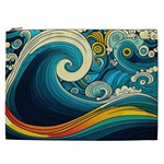 Waves Wave Ocean Sea Abstract Whimsical Abstract Art Cosmetic Bag (XXL) Front