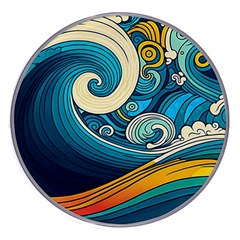 Waves Wave Ocean Sea Abstract Whimsical Abstract Art Wireless Fast Charger(white) by Cowasu