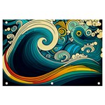 Waves Wave Ocean Sea Abstract Whimsical Abstract Art Banner and Sign 6  x 4  Front