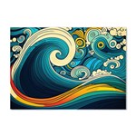 Waves Wave Ocean Sea Abstract Whimsical Abstract Art Crystal Sticker (A4) Front