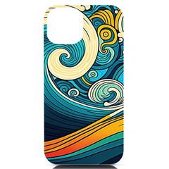 Waves Wave Ocean Sea Abstract Whimsical Abstract Art Iphone 14 Black Uv Print Case by Cowasu