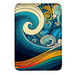 Waves Wave Ocean Sea Abstract Whimsical Abstract Art Rectangular Glass Fridge Magnet (4 Pack) by Cowasu