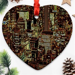 New York City Nyc Skyscrapers Ornament (heart)