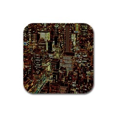 New York City Nyc Skyscrapers Rubber Square Coaster (4 Pack)