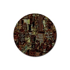 New York City Nyc Skyscrapers Rubber Round Coaster (4 Pack)