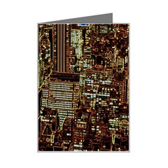 New York City Nyc Skyscrapers Mini Greeting Card by Cowasu