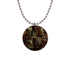 New York City Nyc Skyscrapers 1  Button Necklace by Cowasu