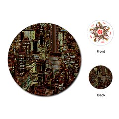 New York City Nyc Skyscrapers Playing Cards Single Design (round)