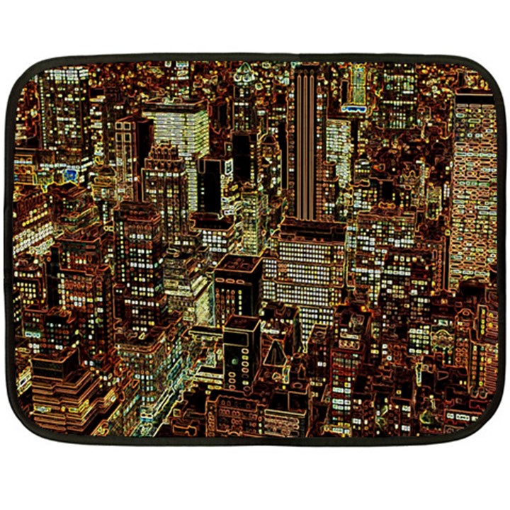 New York City Nyc Skyscrapers Two Sides Fleece Blanket (Mini)