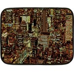 New York City Nyc Skyscrapers Two Sides Fleece Blanket (Mini) 35 x27  Blanket Back