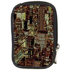 New York City Nyc Skyscrapers Compact Camera Leather Case