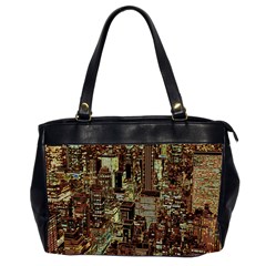 New York City Nyc Skyscrapers Oversize Office Handbag (2 Sides) by Cowasu