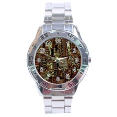 New York City Nyc Skyscrapers Stainless Steel Analogue Watch