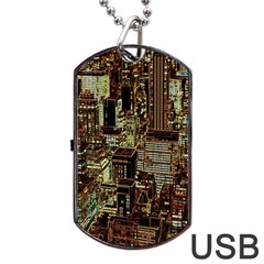 New York City Nyc Skyscrapers Dog Tag Usb Flash (two Sides)