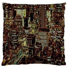 New York City Nyc Skyscrapers Large Cushion Case (two Sides) by Cowasu