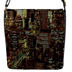 New York City Nyc Skyscrapers Flap Closure Messenger Bag (s)