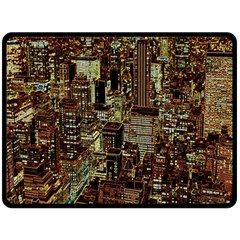 New York City Nyc Skyscrapers Two Sides Fleece Blanket (large)