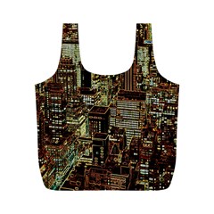 New York City Nyc Skyscrapers Full Print Recycle Bag (m)