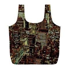 New York City Nyc Skyscrapers Full Print Recycle Bag (l)