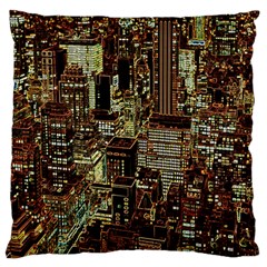 New York City Nyc Skyscrapers Large Premium Plush Fleece Cushion Case (one Side)