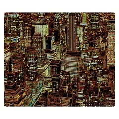 New York City Nyc Skyscrapers Two Sides Premium Plush Fleece Blanket (small) by Cowasu