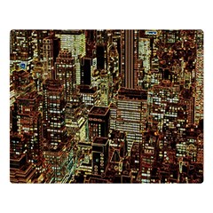 New York City Nyc Skyscrapers Two Sides Premium Plush Fleece Blanket (large) by Cowasu