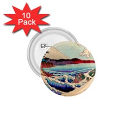 Wave Japanese Mount Fuji Woodblock Print Ocean 1 75  Buttons (10 Pack) by Cowasu