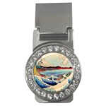 Wave Japanese Mount Fuji Woodblock Print Ocean Money Clips (CZ)  Front