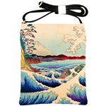 Wave Japanese Mount Fuji Woodblock Print Ocean Shoulder Sling Bag Front