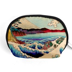 Wave Japanese Mount Fuji Woodblock Print Ocean Accessory Pouch (medium) by Cowasu