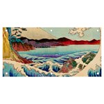 Wave Japanese Mount Fuji Woodblock Print Ocean Banner and Sign 6  x 3  Front