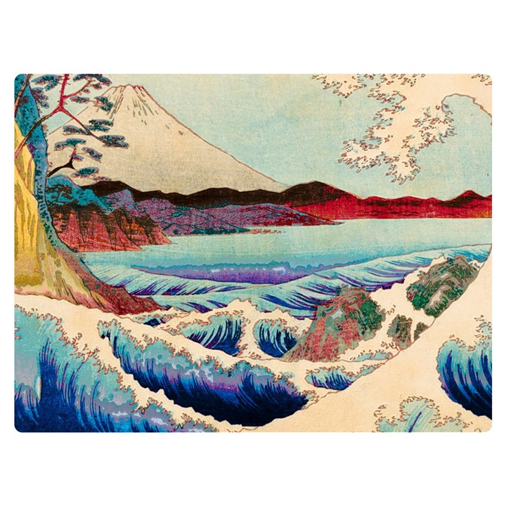 Wave Japanese Mount Fuji Woodblock Print Ocean Premium Plush Fleece Blanket (Extra Small)