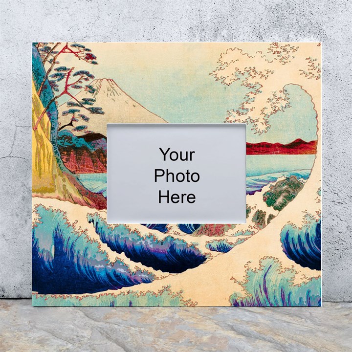 Wave Japanese Mount Fuji Woodblock Print Ocean White Wall Photo Frame 5  x 7 