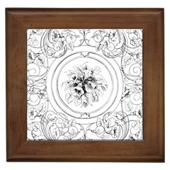 Vintage Design Line Art Frame Antique Old Retro Framed Tile by Cowasu