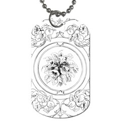 Vintage Design Line Art Frame Antique Old Retro Dog Tag (one Side) by Cowasu