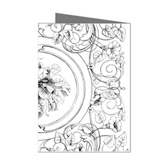 Vintage Design Line Art Frame Antique Old Retro Mini Greeting Cards (pkg Of 8)