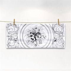 Vintage Design Line Art Frame Antique Old Retro Hand Towel by Cowasu