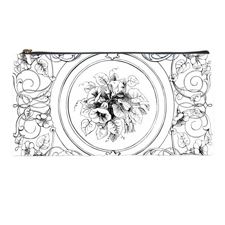 Vintage Design Line Art Frame Antique Old Retro Pencil Case