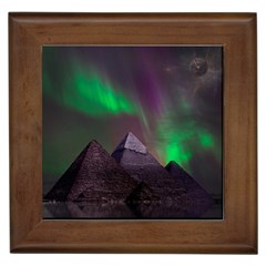 Fantasy Pyramid Mystic Space Aurora Framed Tile