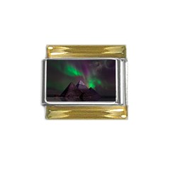 Fantasy Pyramid Mystic Space Aurora Gold Trim Italian Charm (9mm) by Cowasu